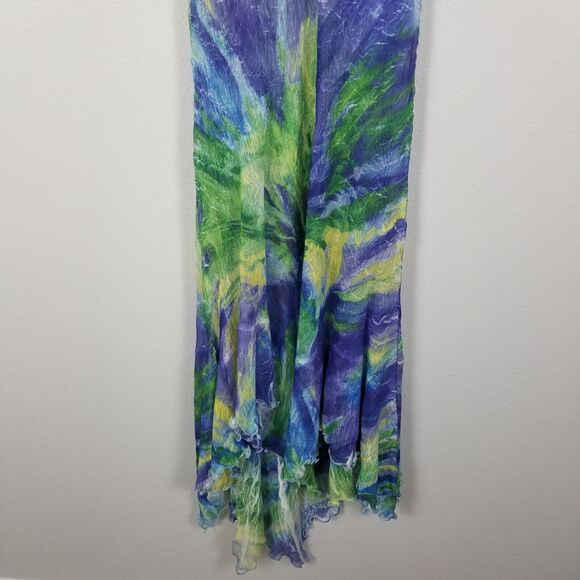 Komarov Purple Blue Green Sheer Dress Sz XL Item #9517 - Picture 10 of 14